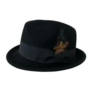 Lake of the isles wool felt fedora with feather trilby classic gangster L / XL
